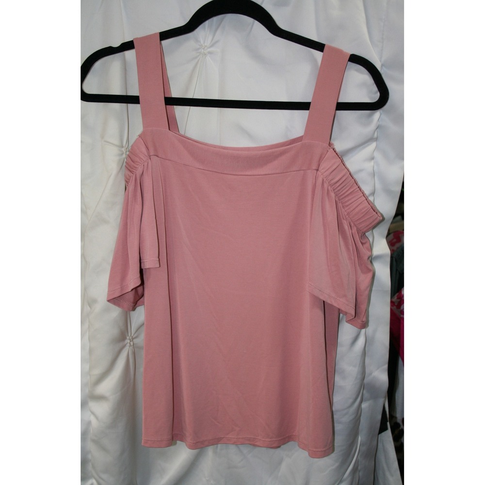 Alya Womens Cold Shoulder Top Dusty Rose Pink Modal Blend Size Medium T5620